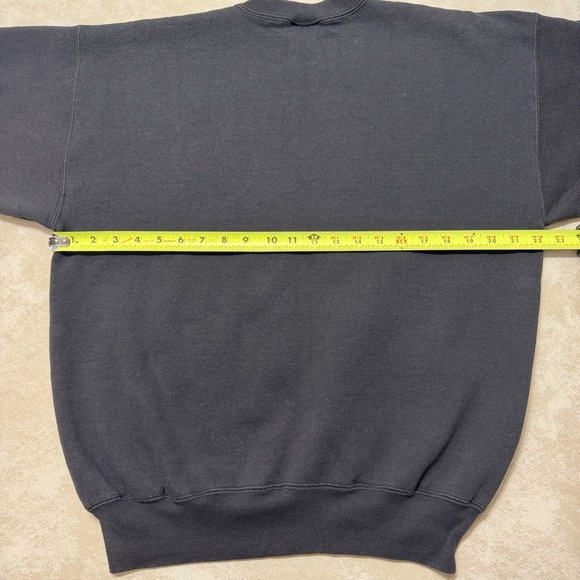 Vintage Blank Hanes Premium Weight Sweatshirt Black Mens L USA Faded - Picture 2 of 4